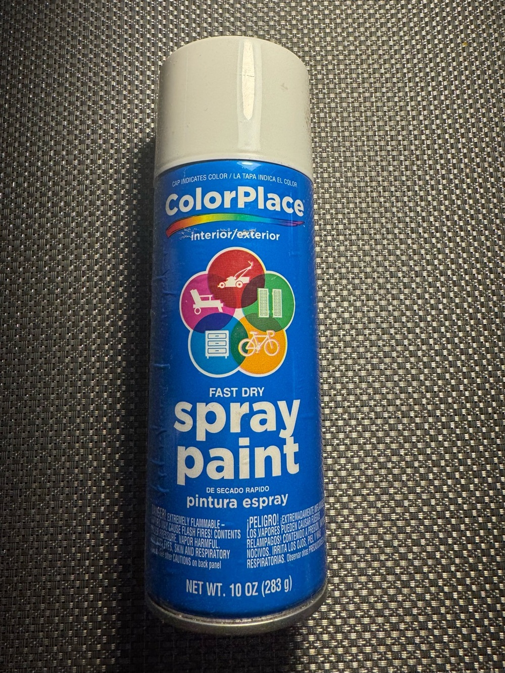 Color Place Spray Paint, White, Gloss, Multi Surface 10 Oz